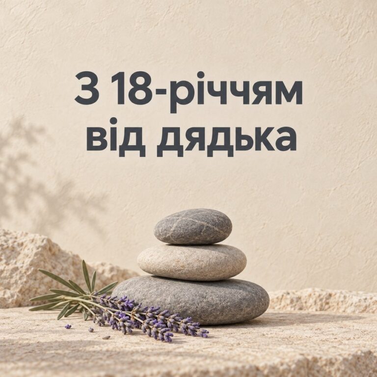 З 18-річчям від дядька - листівка з привітанням з Днем народження племінниці