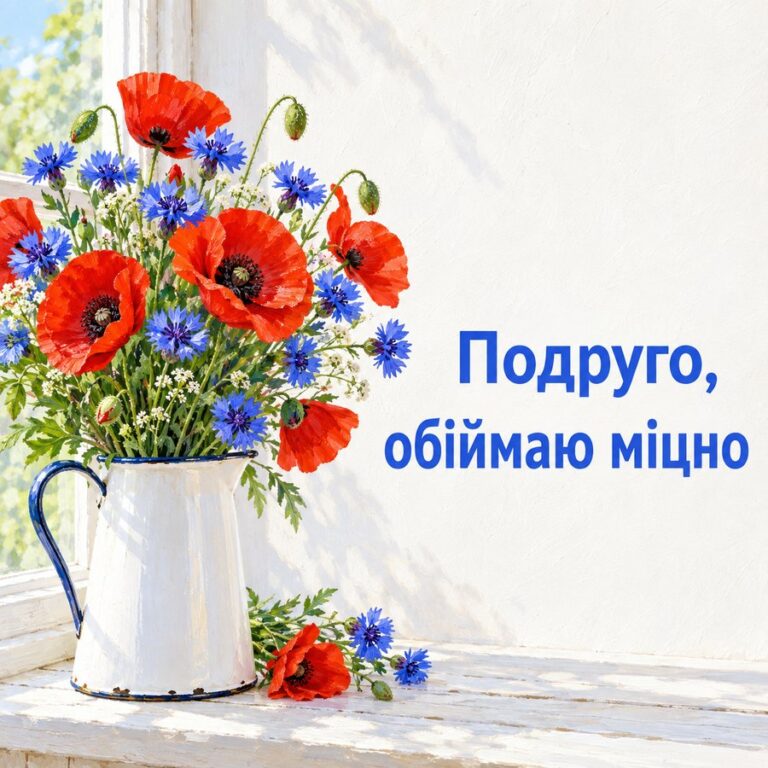 Подруго, обіймаю міцно - листівка з привітанням з Днем народження подрузі