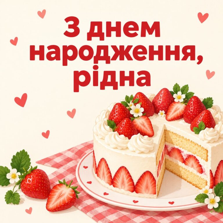 З днем народження, рідна - листівка з привітанням з Днем народження подрузі