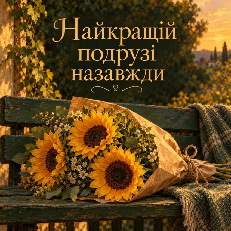 Найкращій подрузі назавжди - листівка з привітанням з Днем народження подрузі