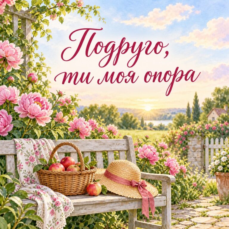 Подруго, ти моя опора - листівка з привітанням з Днем народження подрузі