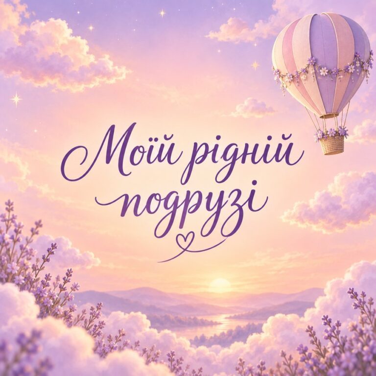 Моїй рідній подрузі - листівка з привітанням з Днем народження подрузі