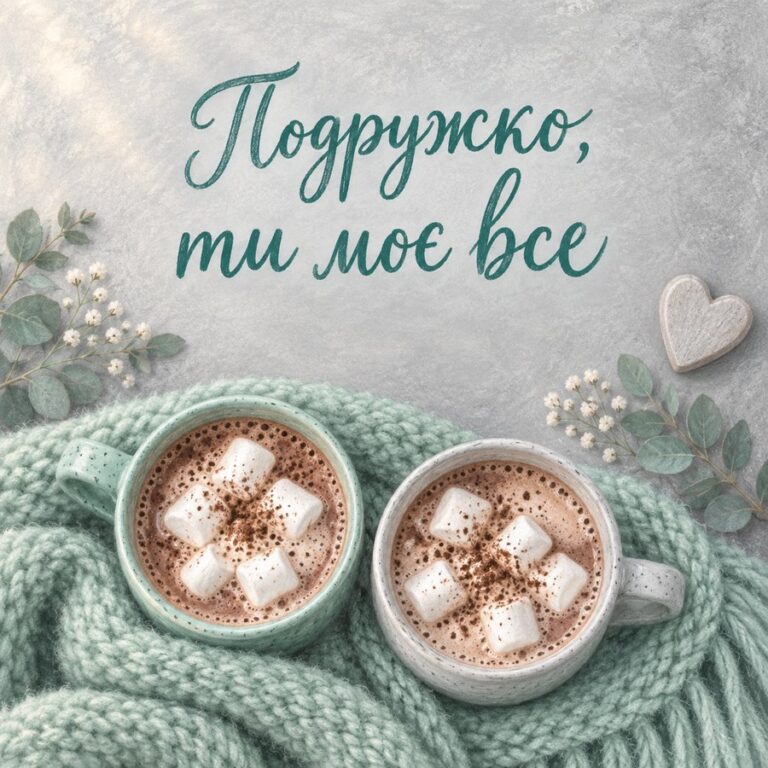 Подружко, ти моє все - листівка з привітанням з Днем народження подрузі