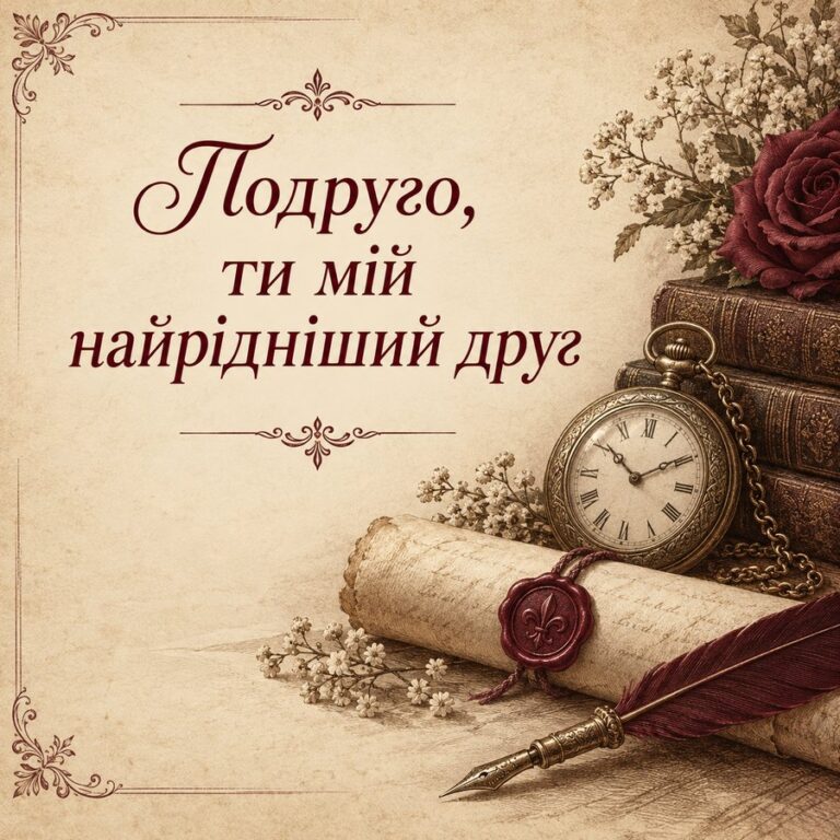 Подруго, ти мій найрідніший друг - листівка з привітанням з Днем народження подрузі