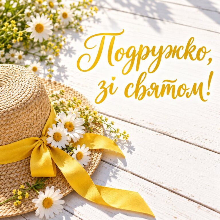 Подружко, зі святом! - листівка з привітанням з Днем народження подрузі