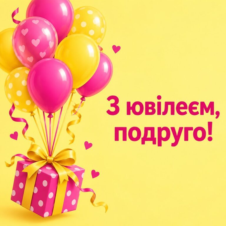 З ювілеєм, подруго! - листівка з привітанням з Днем народження подрузі