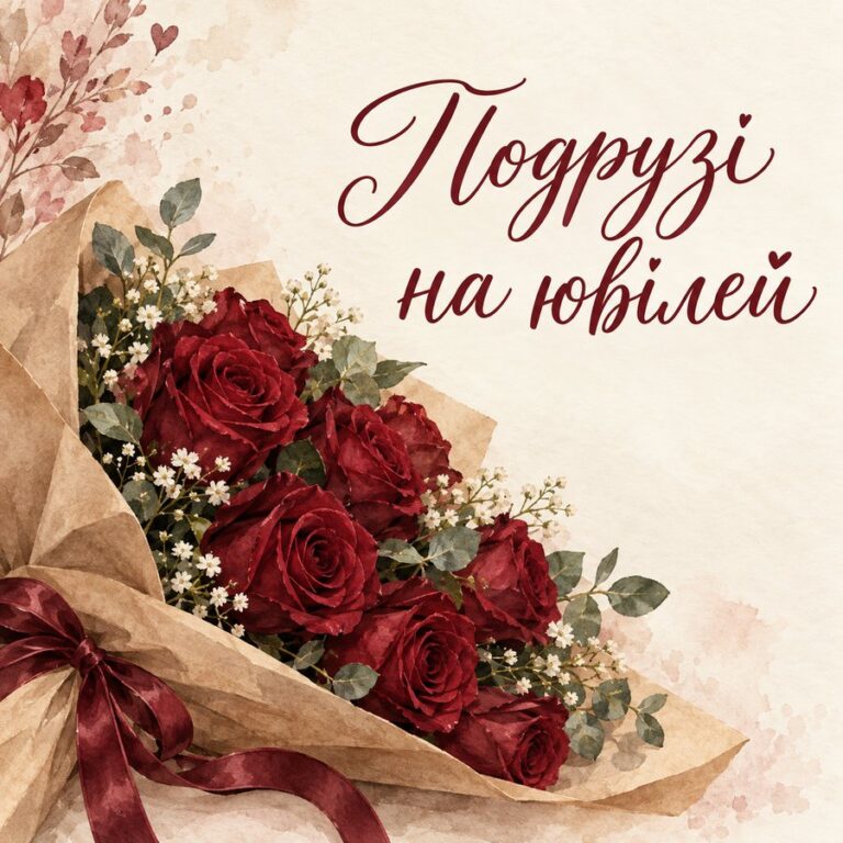 Подрузі на ювілей - листівка з привітанням з Днем народження подрузі