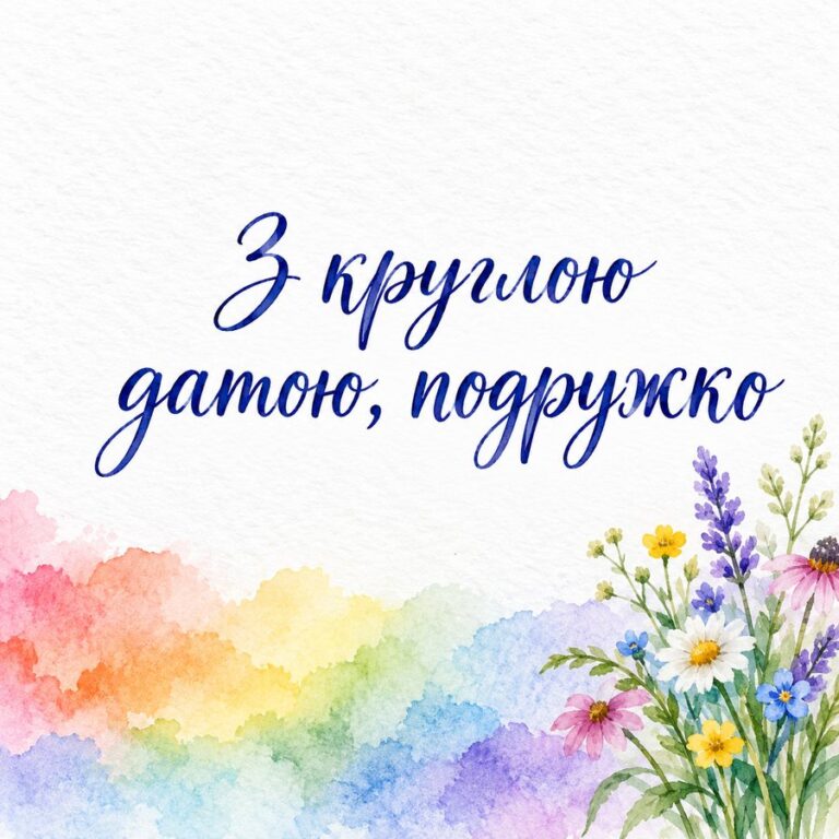 З круглою датою, подружко - листівка з привітанням з Днем народження подрузі