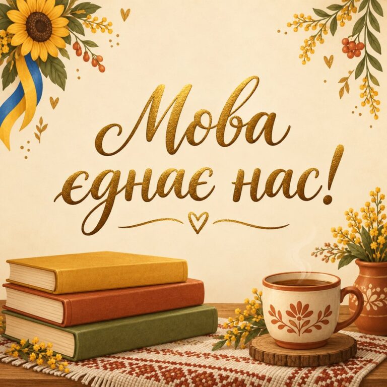 Мова єднає нас! - листівка з привітанням з Днем української писемності та мови