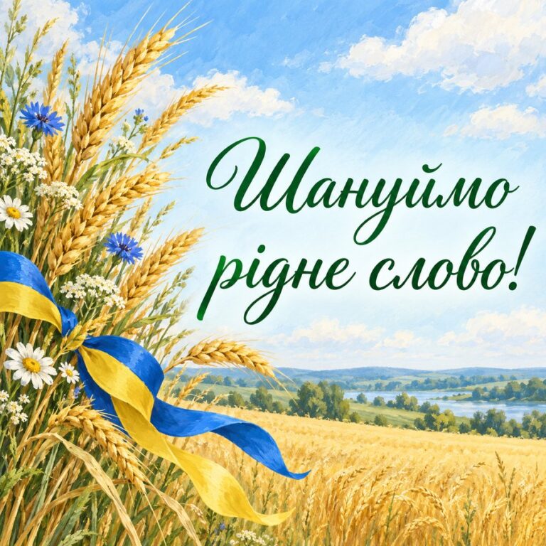 Шануймо рідне слово! - листівка з привітанням з Днем української писемності та мови