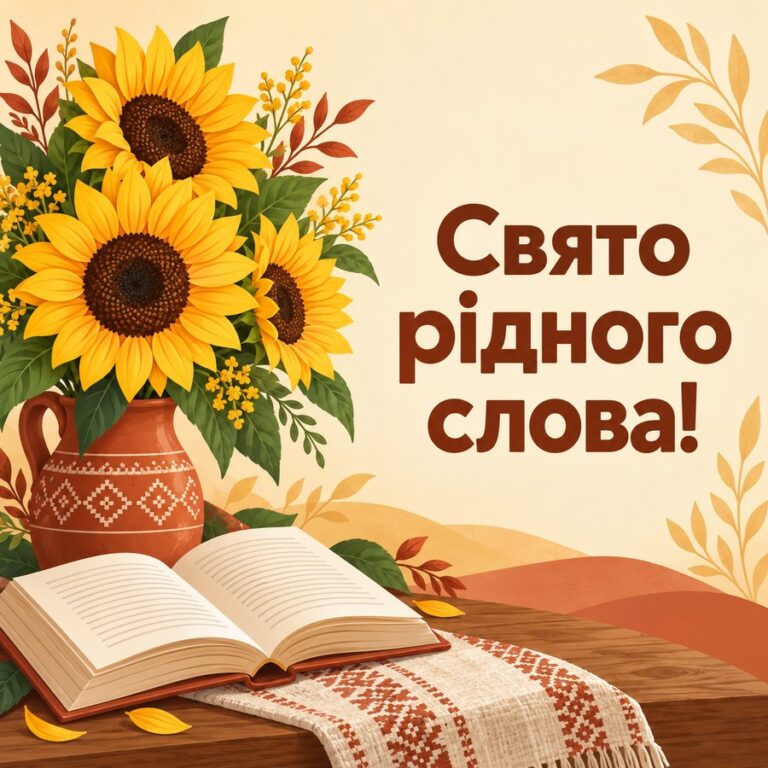 Свято рідного слова! - листівка з привітанням з Днем української писемності та мови