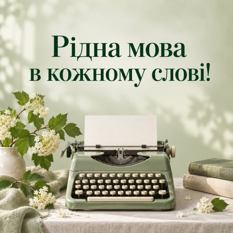 Рідна мова в кожному слові! - листівка з привітанням з Днем української писемності та мови