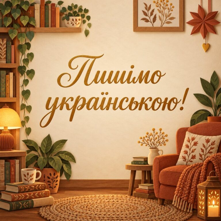 Пишімо українською! - листівка з привітанням з Днем української писемності та мови