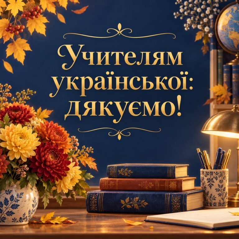 Учителям української: дякуємо! - листівка з привітанням з Днем української писемності та мови