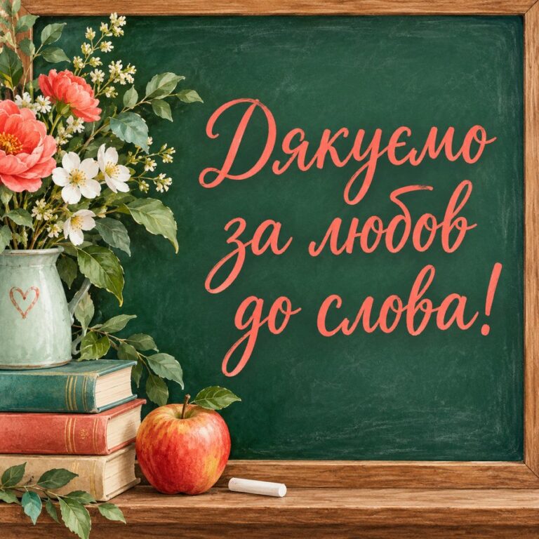 Дякуємо за любов до слова! - листівка з привітанням з Днем української писемності та мови