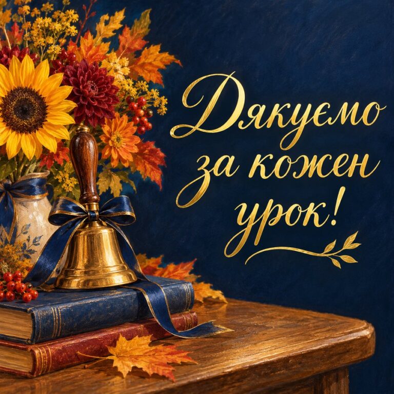 Дякуємо за кожен урок! - листівка з привітанням з Днем української писемності та мови