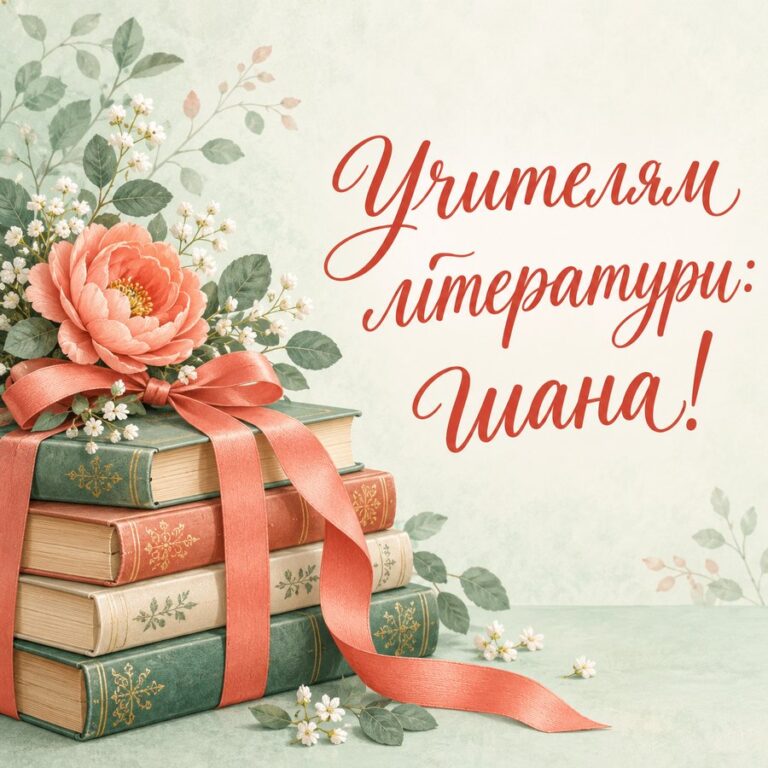 Учителям літератури: шана! - листівка з привітанням з Днем української писемності та мови