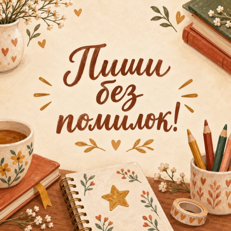 Пиши без помилок! - листівка з привітанням з Днем української писемності та мови
