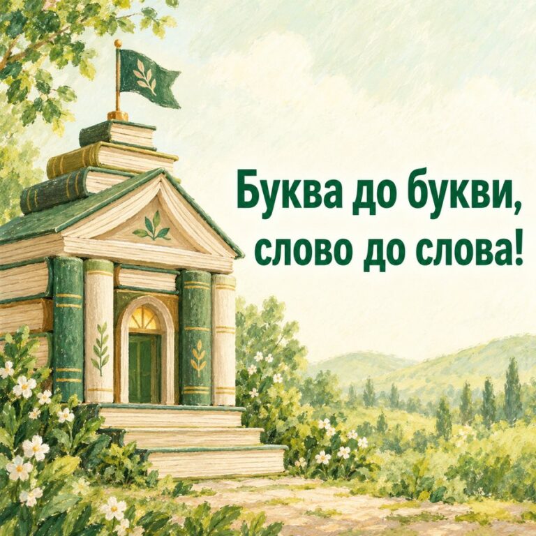 Буква до букви, слово до слова! - листівка з привітанням з Днем української писемності та мови