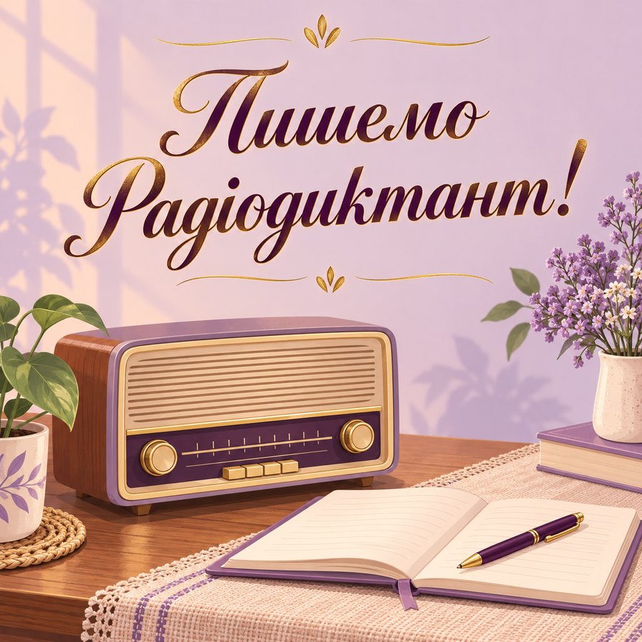 Пишемо Радіодиктант! - листівка з привітанням з Днем української писемності та мови