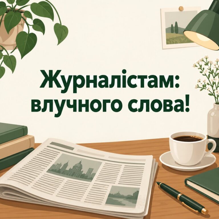 Журналістам: влучного слова! - листівка з привітанням з Днем української писемності та мови