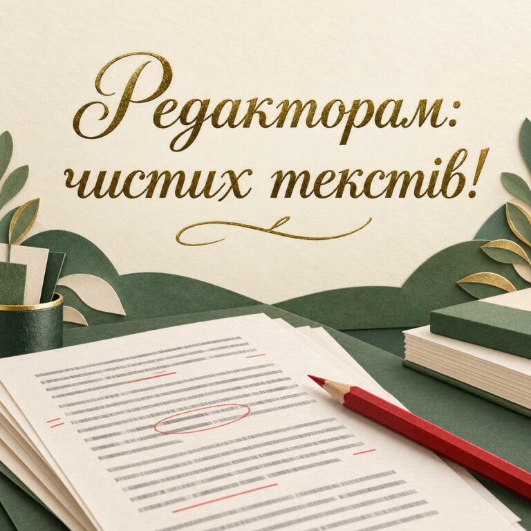 Редакторам: чистих текстів! - листівка з привітанням з Днем української писемності та мови