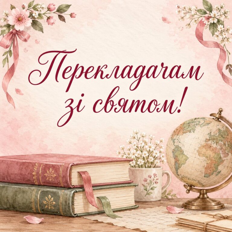 Перекладачам зі святом! - листівка з привітанням з Днем української писемності та мови