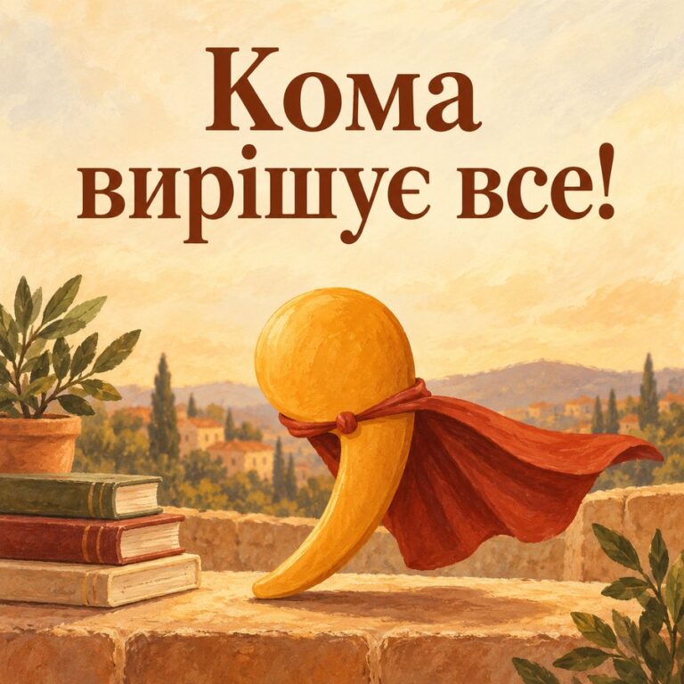 Кома вирішує все! - листівка з привітанням з Днем української писемності та мови