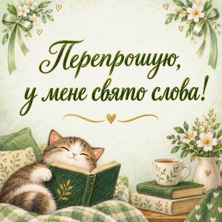 Перепрошую, у мене свято слова! - листівка з привітанням з Днем української писемності та мови
