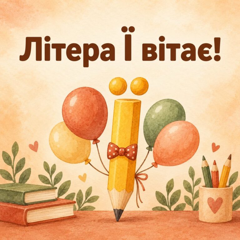 Літера Ї вітає! - листівка з привітанням з Днем української писемності та мови