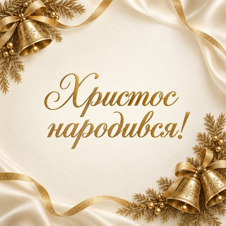 Христос народився! - листівка з привітанням з Різдвом Христовим