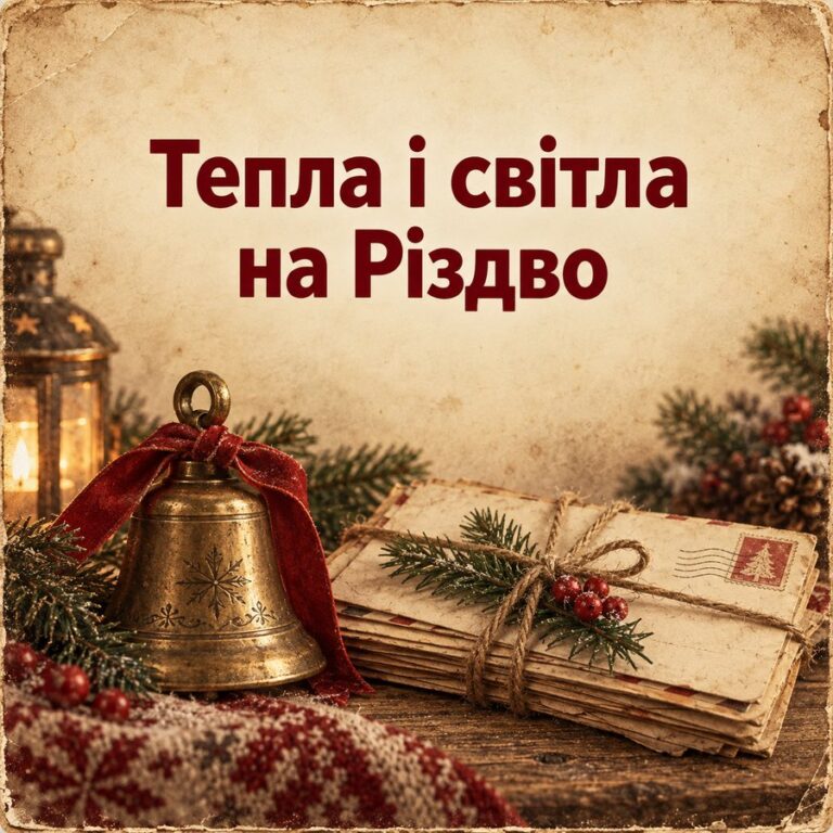 Тепла і світла на Різдво - листівка з привітанням з Різдвом Христовим