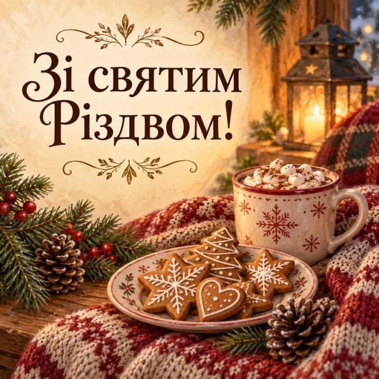 Зі святим Різдвом! - листівка з привітанням з Різдвом Христовим