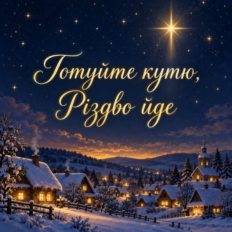 Готуйте кутю, Різдво йде - листівка з привітанням з Різдвом Христовим