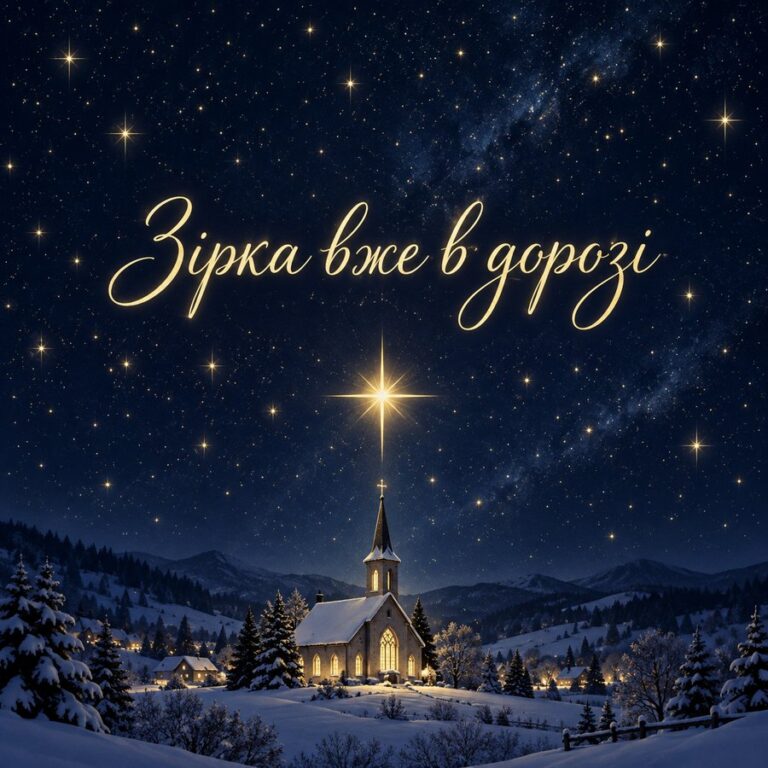 Зірка вже в дорозі - листівка з привітанням з Різдвом Христовим