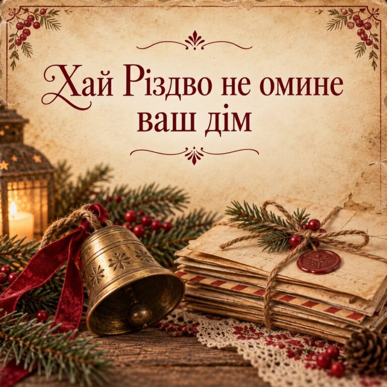 Хай Різдво не омине ваш дім - листівка з привітанням з Різдвом Христовим