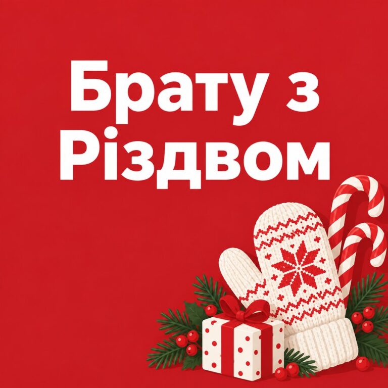 Брату з Різдвом - листівка з привітанням з Різдвом Христовим
