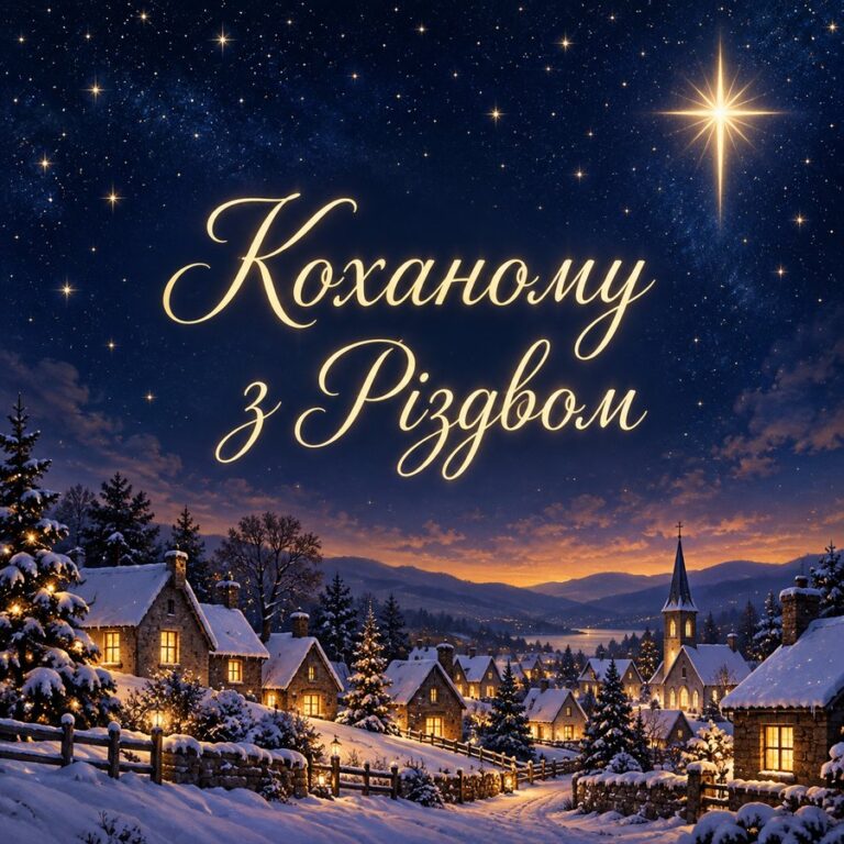Коханому з Різдвом - листівка з привітанням з Різдвом Христовим
