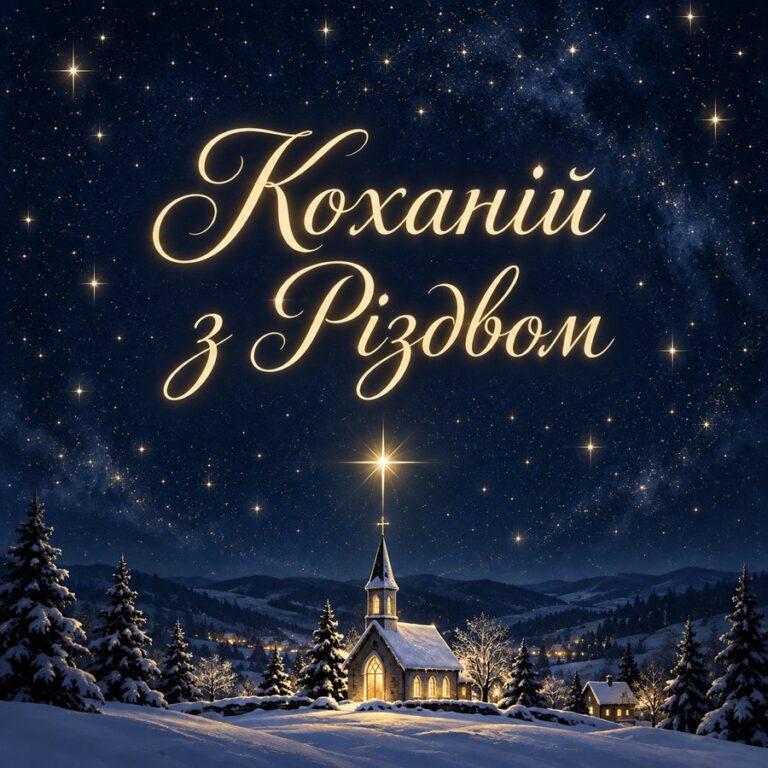 Коханій з Різдвом - листівка з привітанням з Різдвом Христовим