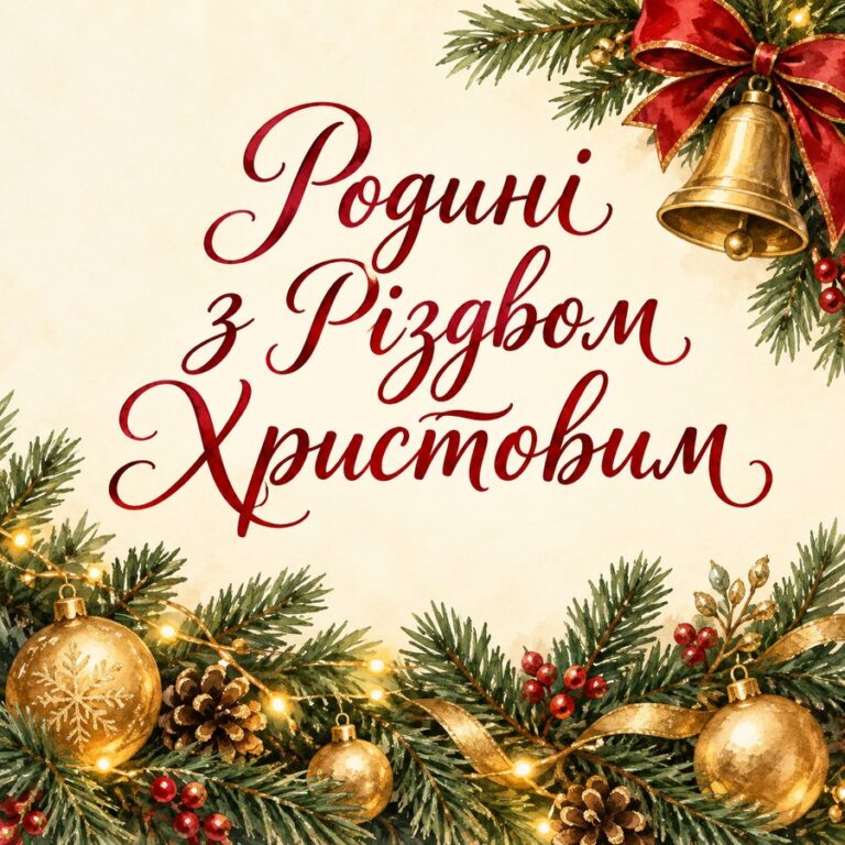 Родині з Різдвом Христовим - листівка з привітанням з Різдвом Христовим