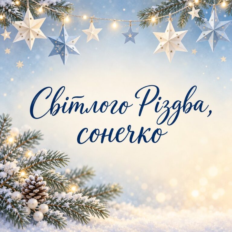 Світлого Різдва, сонечко - листівка з привітанням з Різдвом Христовим