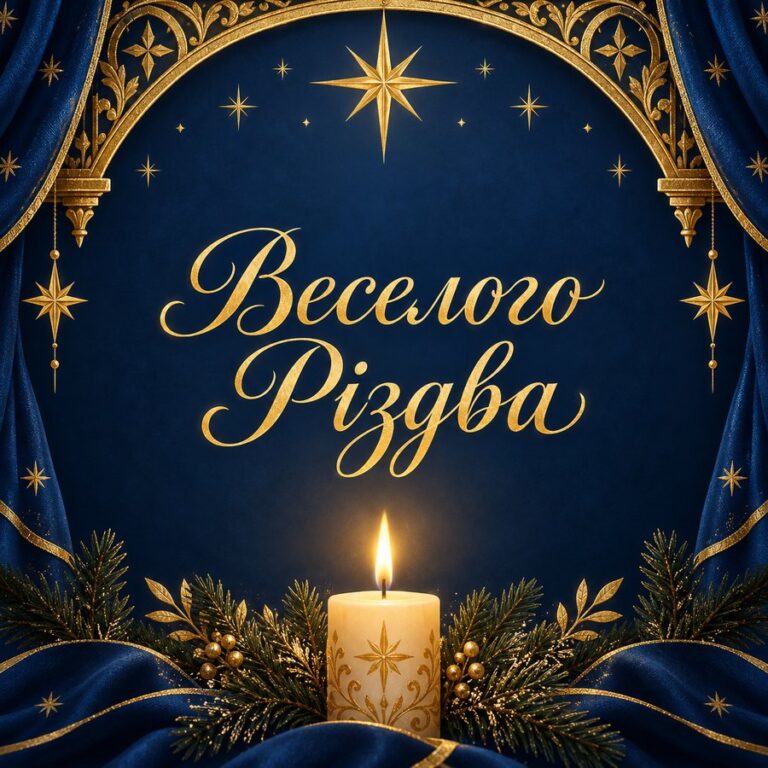 Веселого Різдва - листівка з привітанням з Різдвом Христовим