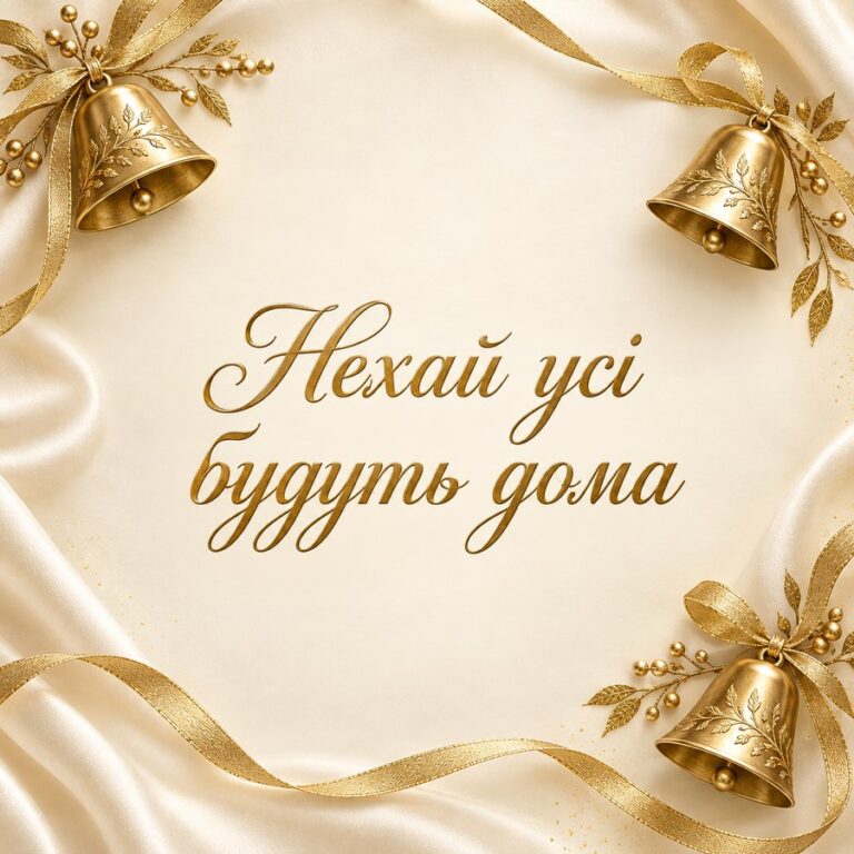 Нехай усі будуть дома - листівка з привітанням з Різдвом Христовим
