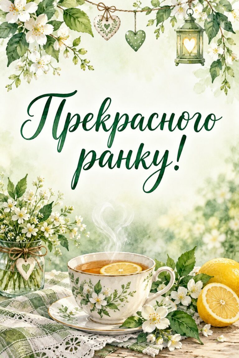Прекрасного ранку! - листівка з привітанням з добрим ранком