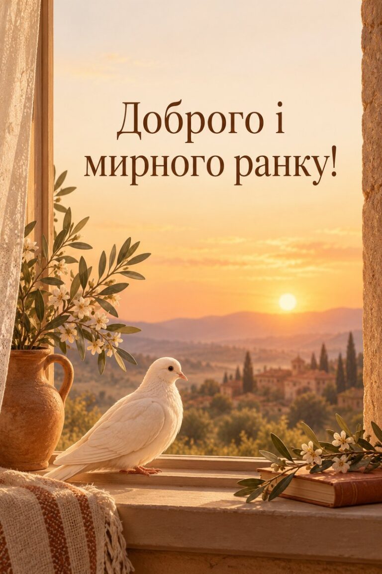Доброго і мирного ранку! - листівка з привітанням з добрим ранком