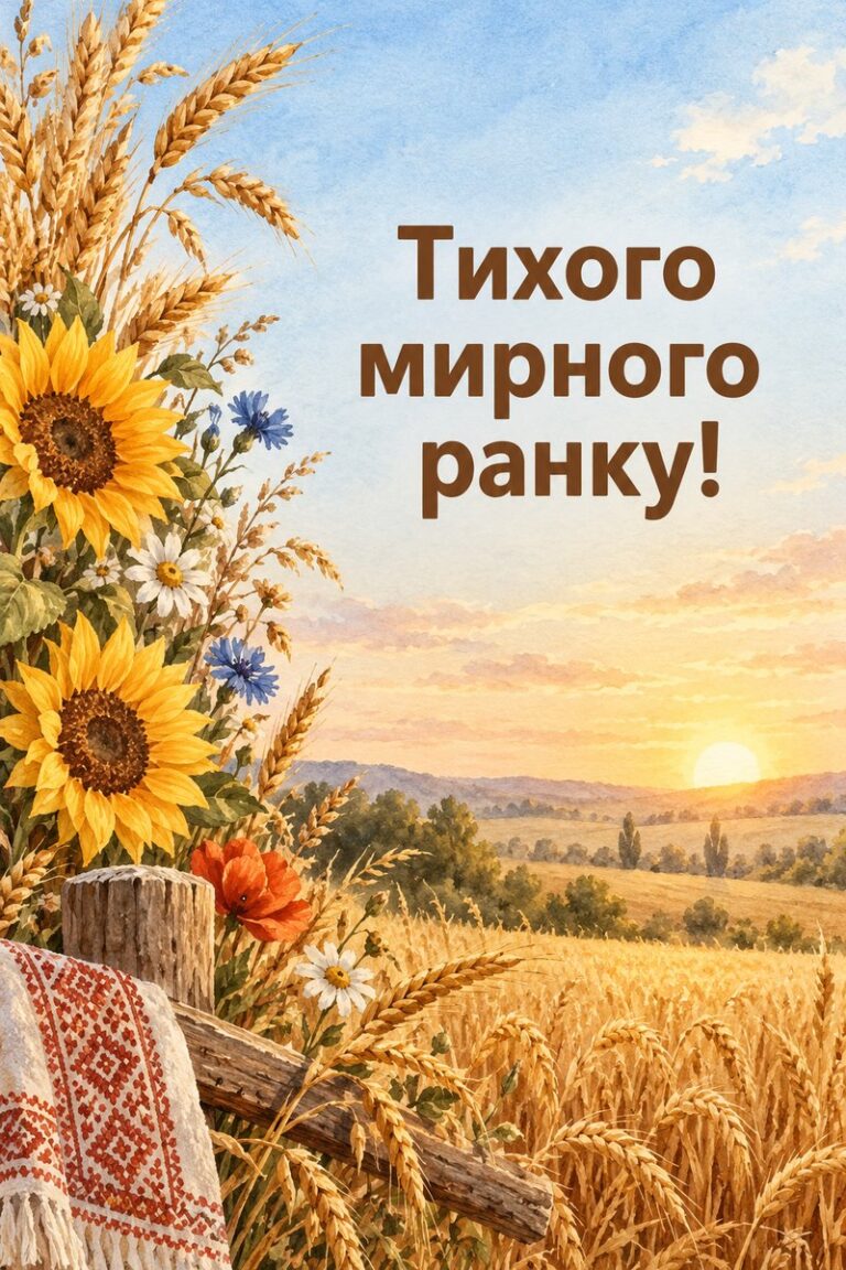 Тихого мирного ранку! - листівка з привітанням з добрим ранком