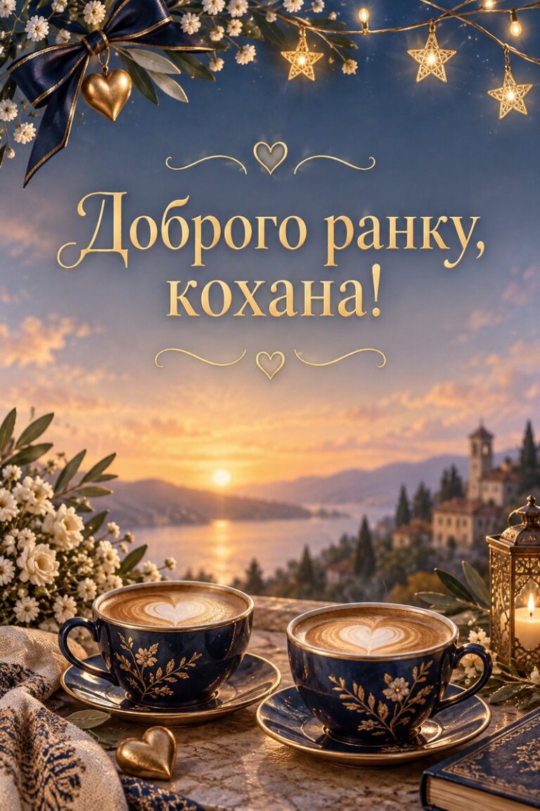 Доброго ранку, кохана! - листівка з привітанням з добрим ранком