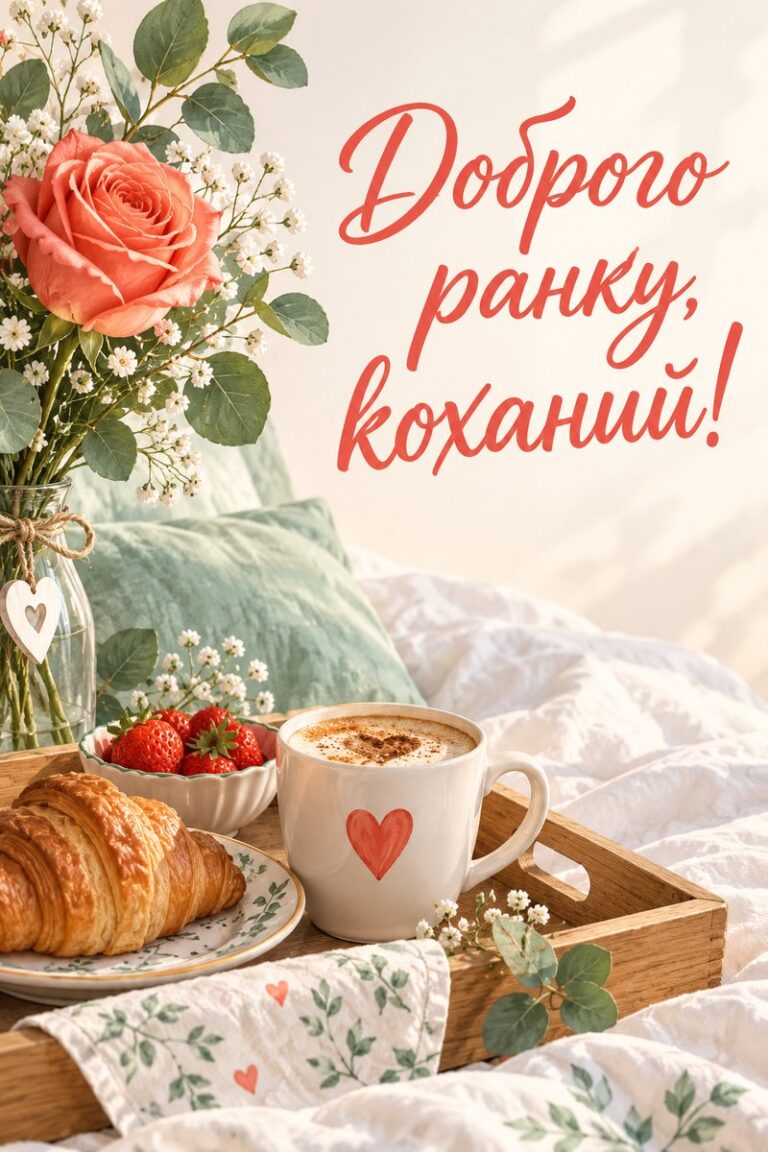 Доброго ранку, коханий! - листівка з привітанням з добрим ранком
