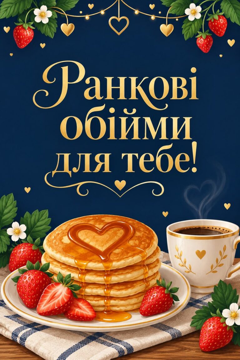 Ранкові обійми для тебе! - листівка з привітанням з добрим ранком