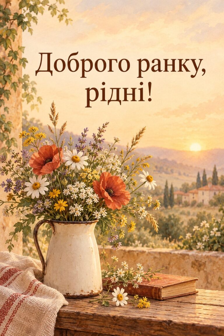 Доброго ранку, рідні! - листівка з привітанням з добрим ранком